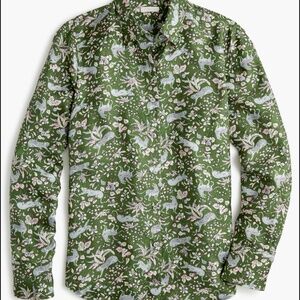 EUC, 12, J Crew Collection Jungle Cat Print Silk Twill Shirt